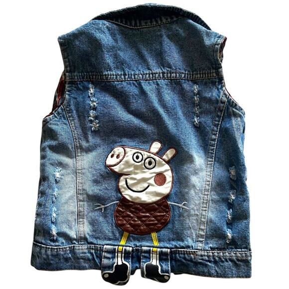 Peppa Pig Kids Denim Character Vest Blue Size XXL/US 8 - Picture 2 of 5